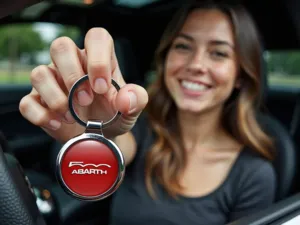 Fiat Abarth Portachiavi Supporto Finitura Metallica Robusta